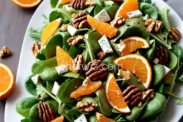 Orange, Walnut, Gorgonzola and Mixed Greens Salad with Fresh Citrus Vinaigrette