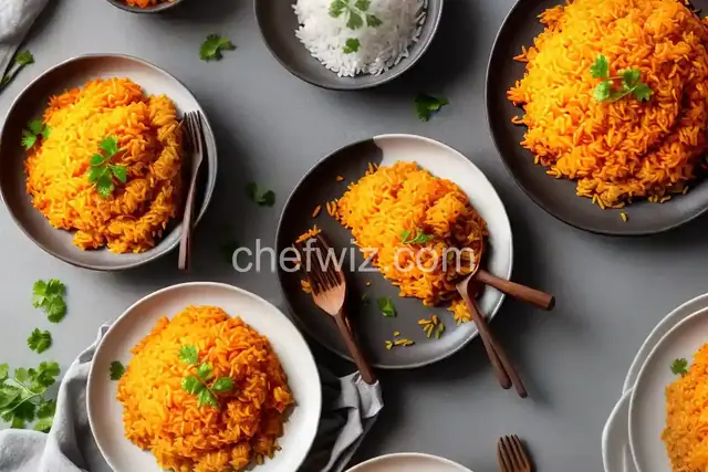 Orange colour rice