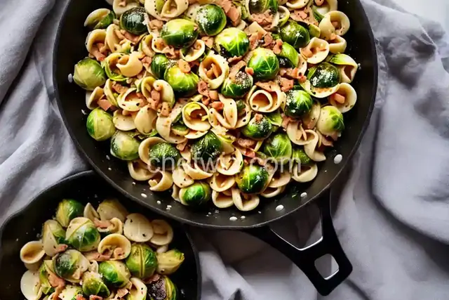 Orecchiette Carbonara with Charred Brussels Sprouts