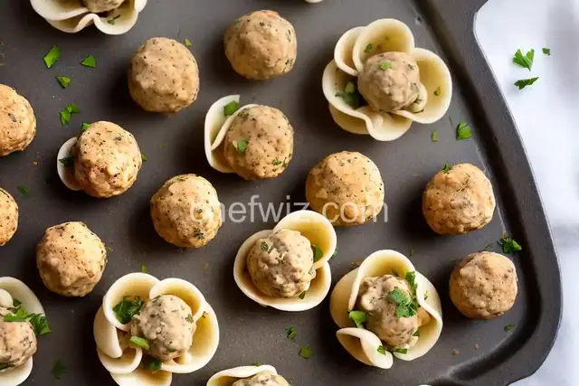 Orecchiette with Mini Chicken Meatballs
