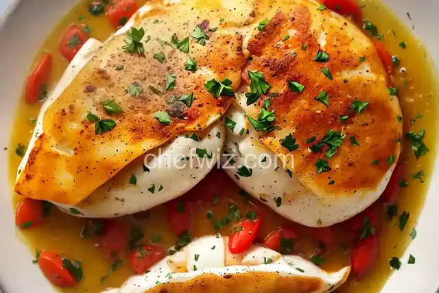 Oven Baked Crabmeat Stuffed Sole with Meuniere Sauce