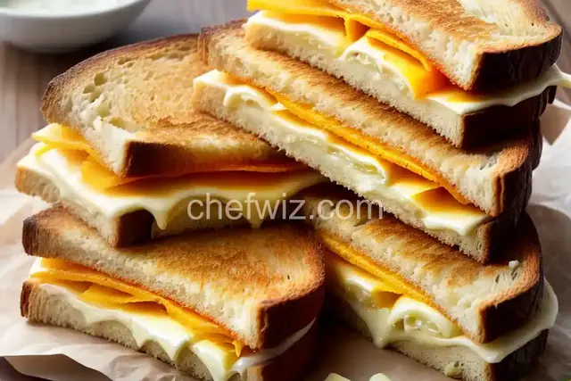 Oven-Baked Three Cheese Sandwich