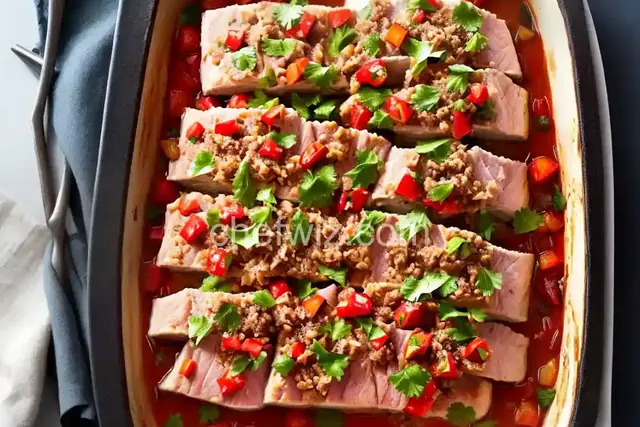 Oven-Baked Tuna with a Savory Topping Recipe | Cook the Book