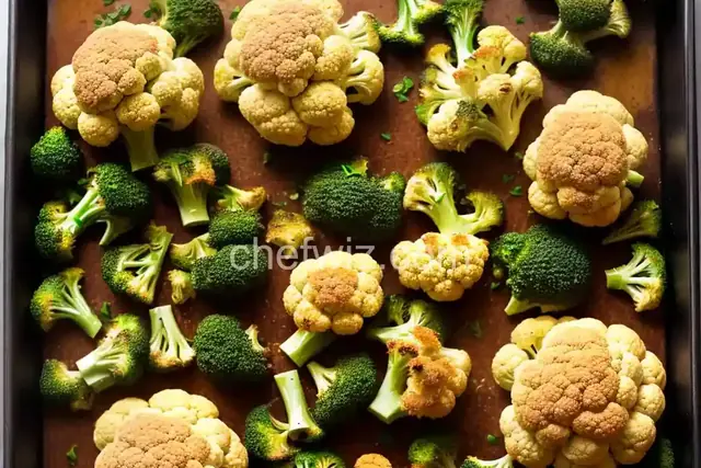 Oven-Roasted Cauliflower, Brussels, and Broccoli