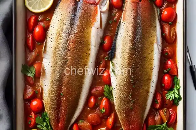 Oven Roasted Red Snapper Fillets with Tomatoes and Onions