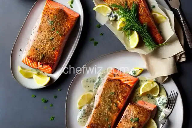Oven-Roasted Salmon with Tarragon Tartar Sauce