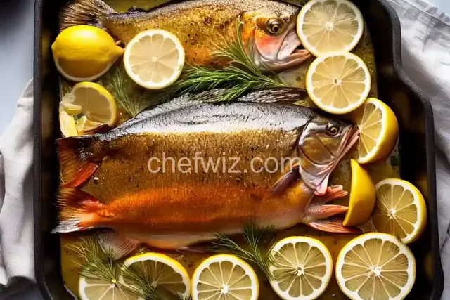 Oven Roasted Trout with Lemon Dill Stuffing