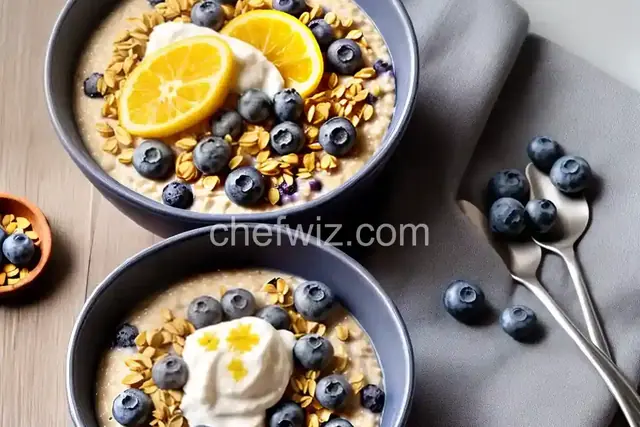 Overnight Steel-Cut Oats with Yogurt and Blueberries