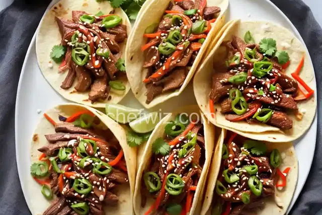 Pak Bulgogi (Korean BBQ Chicken) Tacos with Spicy Slaw and Sriracha Aioli