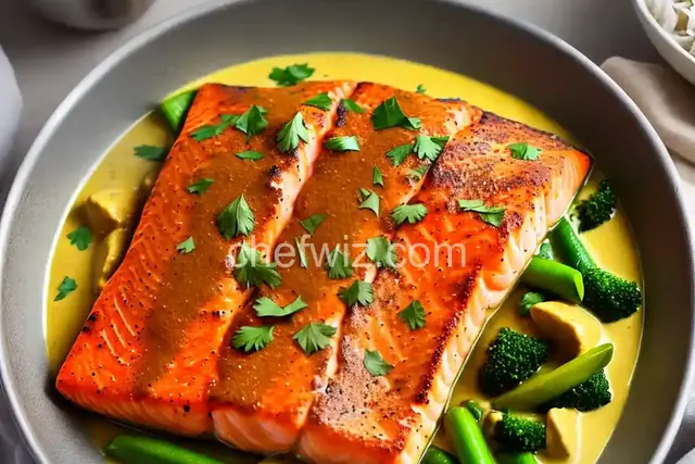 Pan-Fried Salmon in Curry Cream Sauce