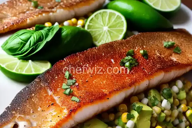 Pan-Fried Whitefish With Corn, Avocado, Lime and Basil Relish Recipe