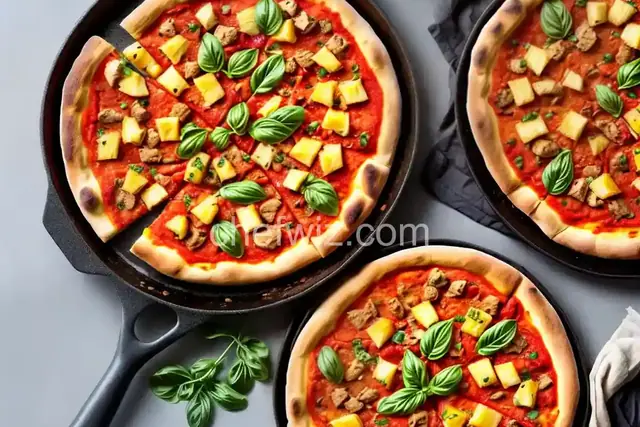 Pan Pizza with Chicken and Pineapple