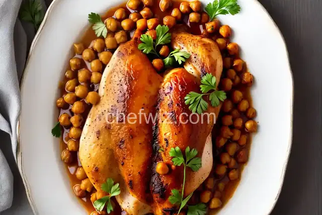 Pan-Roasted Chicken with Harissa Chickpeas