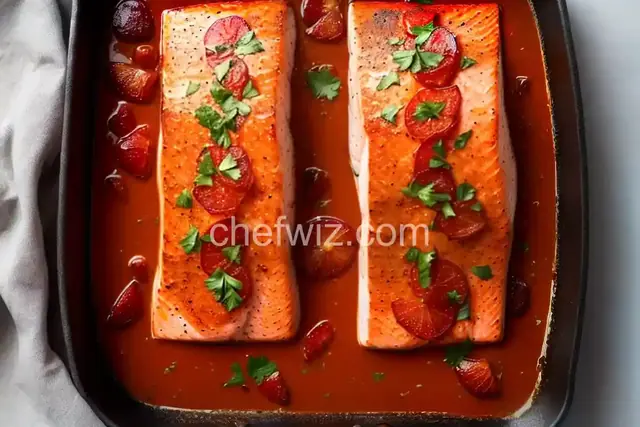 Pan Roasted Salmon with Blood Orange Sauce
