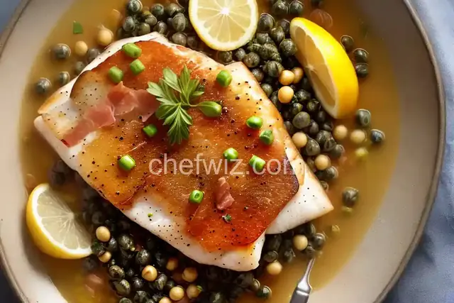 Pan-Roasted Tilefish with Prosciutto, Lemon, White Wine and Capers