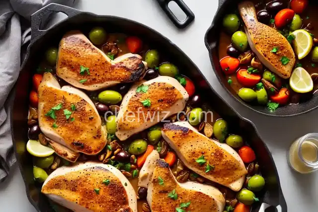 Pan Seared Chicken with Olives