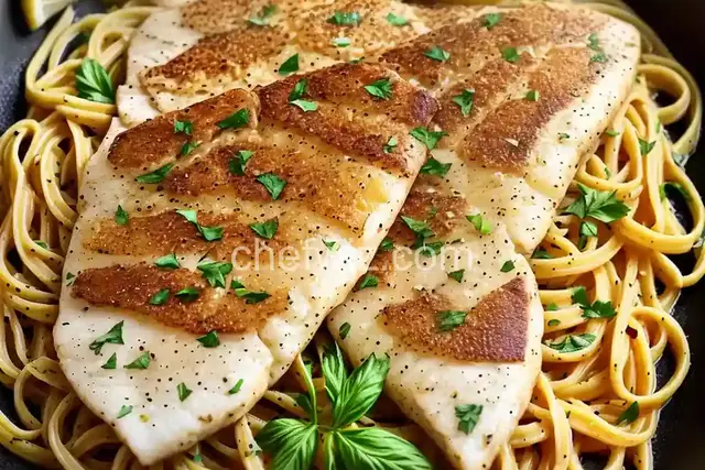 Pan-Seared Lemon Tilapia with Parmesan Pasta