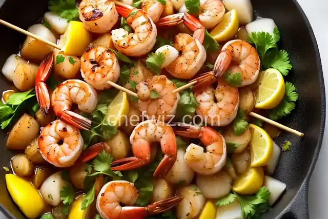 Pan Seared Shrimp and Scallop Skewers