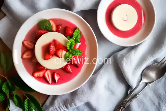 Panna Cotta With Fresh Strawberry Sauce