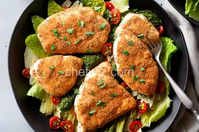 Parmesan Chicken with Caesar Roasted Romaine