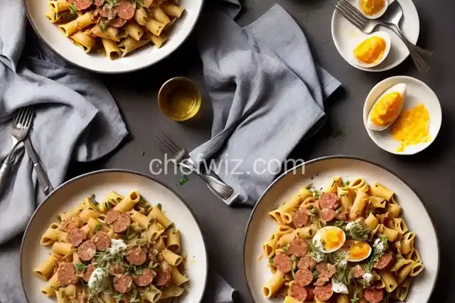 Pasta Alla Zozzona (Rigatoni With Sausage, Guanciale, and Egg Yolks) Recipe