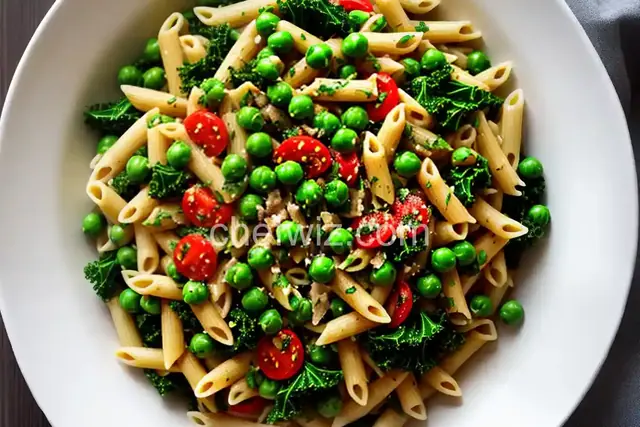 Pasta Primavera with Peas, Asparagus and Kale