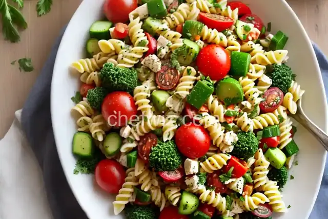 Pasta Salad With Spring Vegetables and Tomatoes