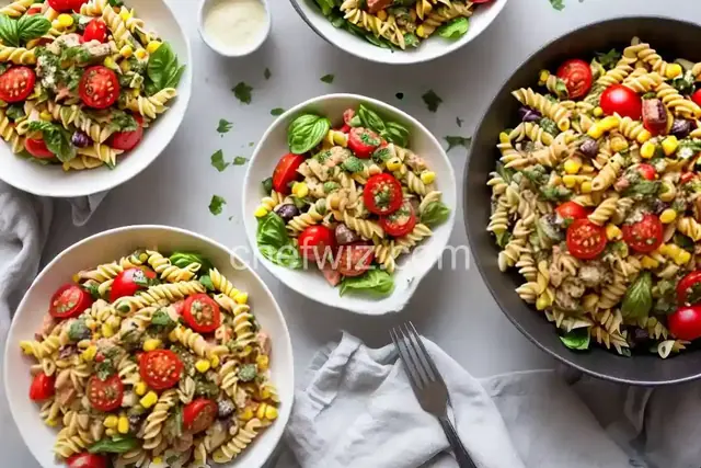 Pasta Salad with Tomatoes and Corn