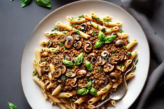 Pasta With Lentils and Mushrooms