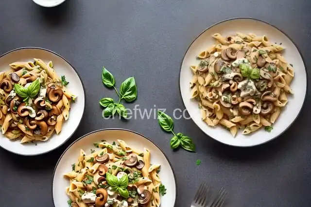 Pasta With Mushrooms and Cashew Cream