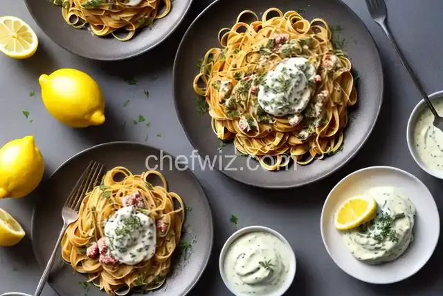 Pasta with Lemon Herb Yogurt Sauce
