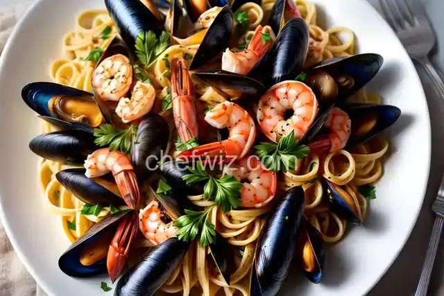 Pasta with Mussels and Shrimp