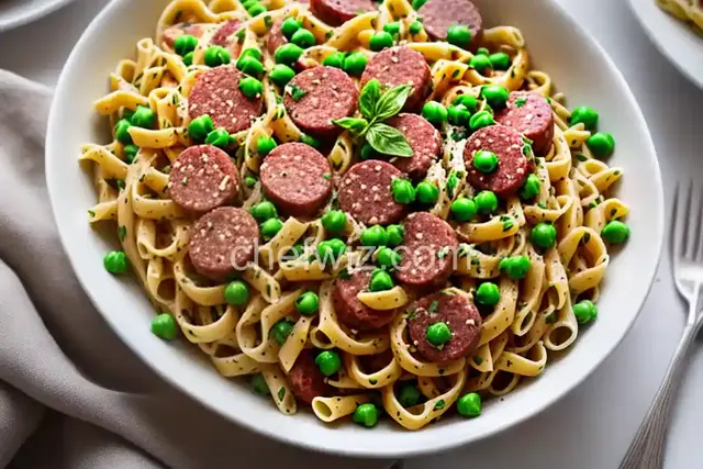 Pasta with Salami and Peas