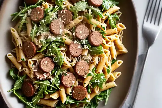 Pasta with Sausage and Arugula