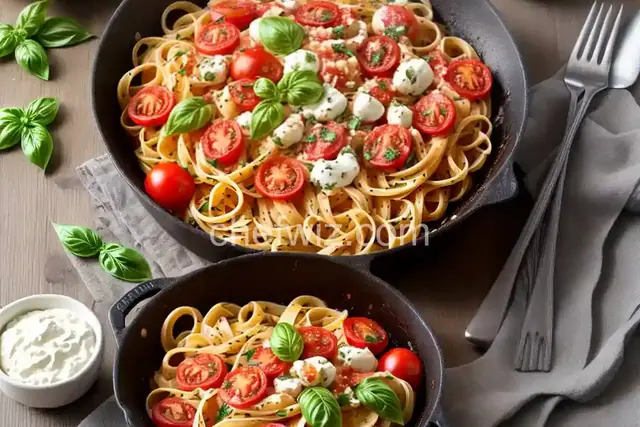Pasta with Tomatoes and Mozzarella