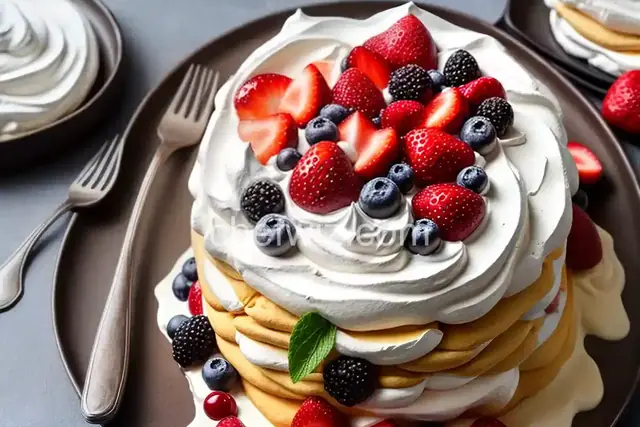 Pavlova with Winter Fruits
