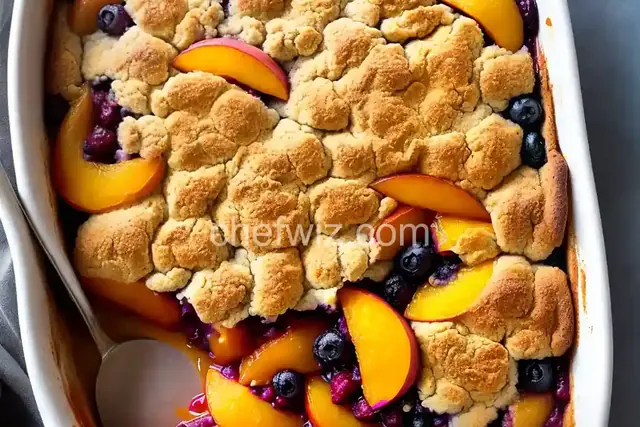 Peach Blueberry Cobbler