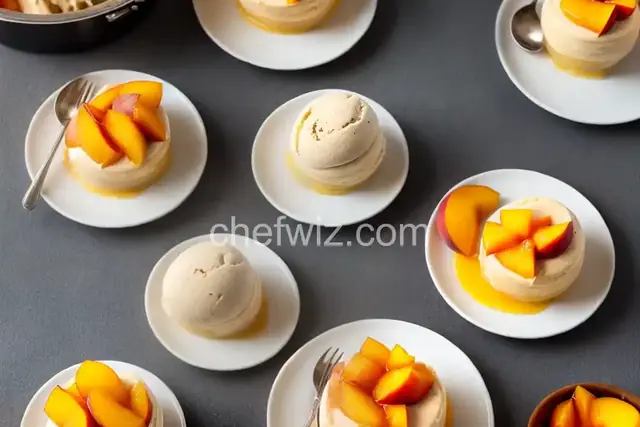 Peach Custard Ice Cream with Fresh Peach Compote