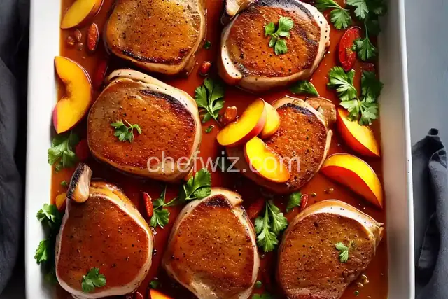 Peach-Stuffed Pork Chops