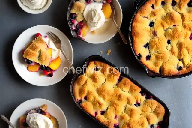 Peach and Berry Cobbler with Cinnamon Cream