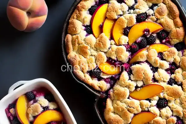 Peach and Blackberry Cobbler
