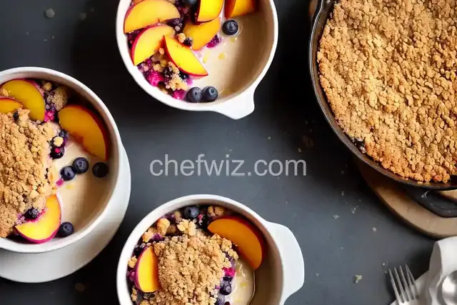 Peach and Blueberry Crumbles