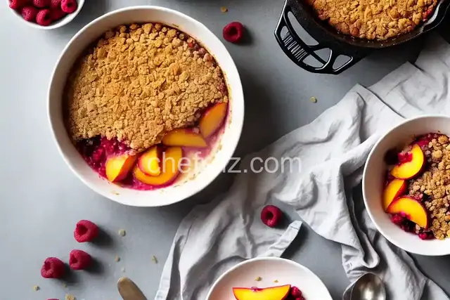 Peach and Raspberry Crumble
