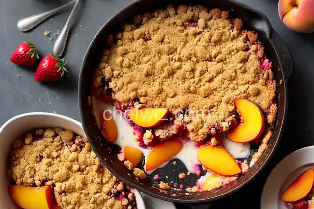 Peach and Strawberry Crumble