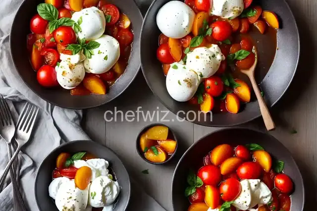 Peaches and Tomatoes With Burrata and Hot Sauce