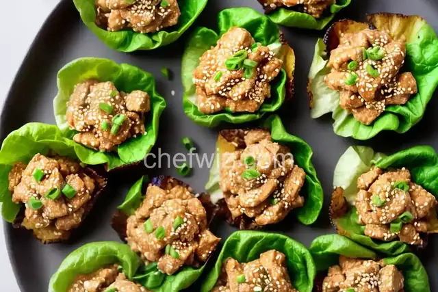 Peanut-Sesame Chicken Lettuce Cups