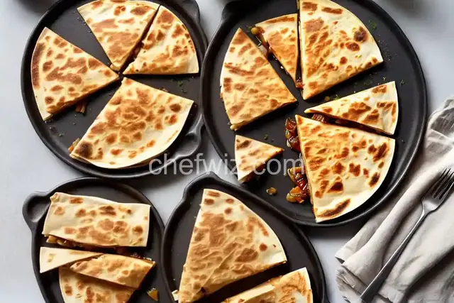 Pear, Caramelized Onion, and Brie Quesadillas