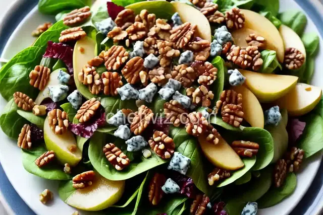 Pear, Date & Walnut Salad with Blue Cheese
