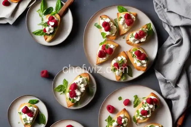 Pear, Raspberry and Goat Cheese Crostini