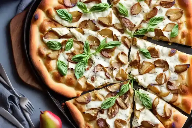 Pear and Gorgonzola Cheese Pizza